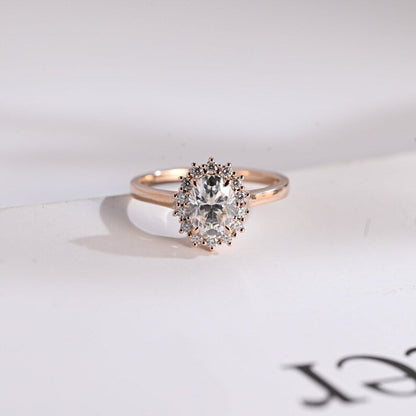 Stunning 1.0 - 2.0 CT Oval Moissanite Engagement Ring with Halo Design 6