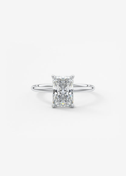 Radiant Hidden Halo Lab Grown Diamond Engagement Ring