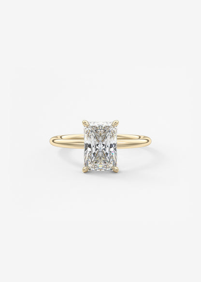 Radiant Hidden Halo Lab Grown Diamond Engagement Ring