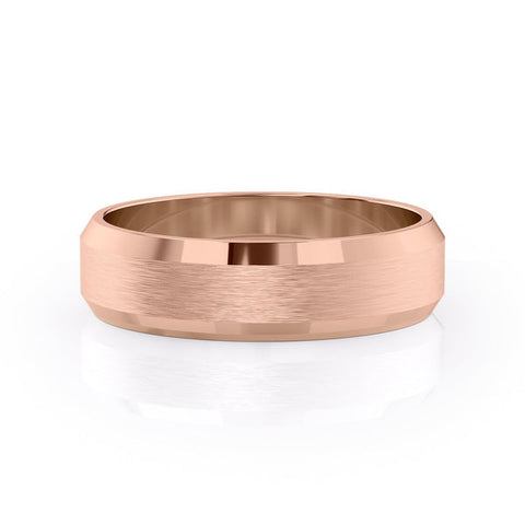 Classic Brushed Finish Wedding Band For Men