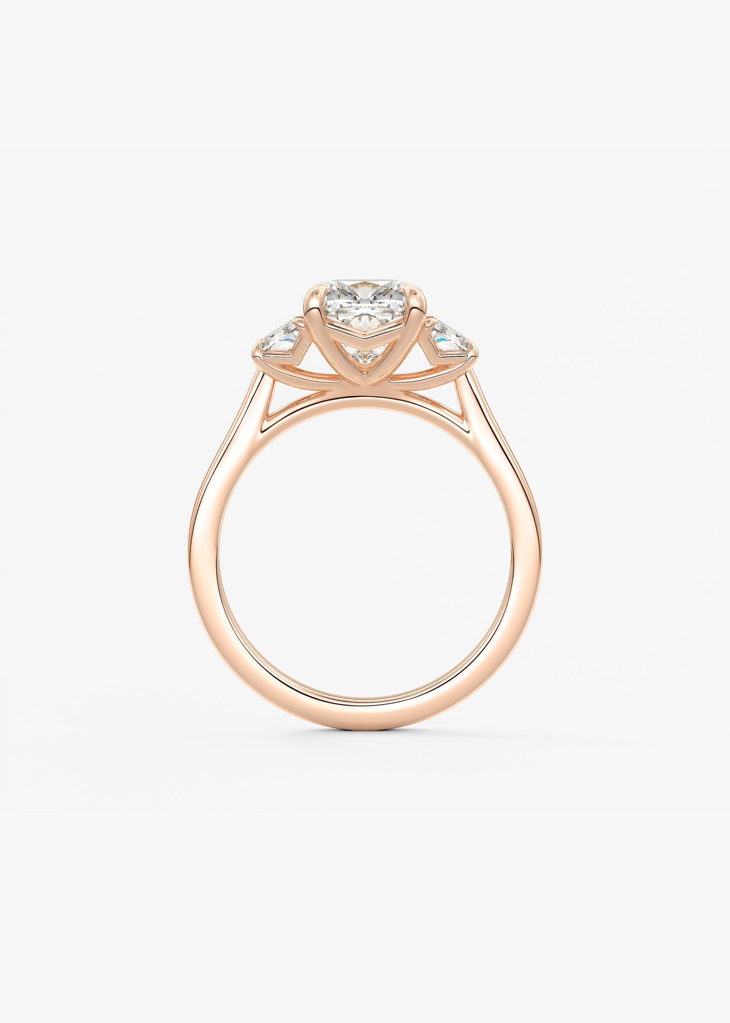 Cushion Three Stone Lab Grown Diamond Engagement Ring