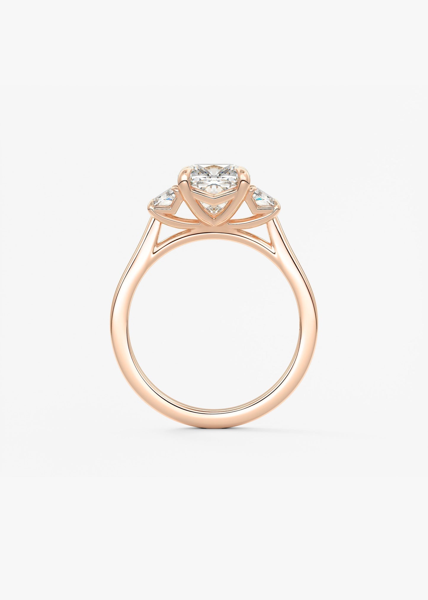 Cushion Three Stone Lab Grown Diamond Engagement Ring
