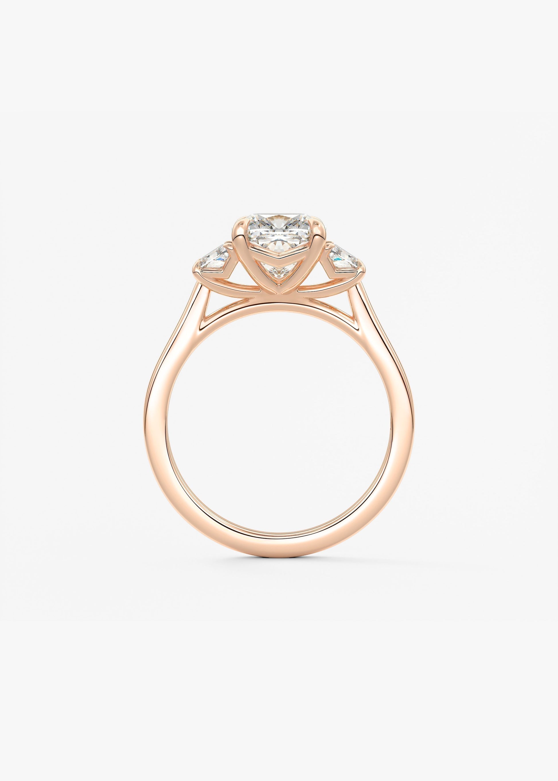 Cushion Three Stone Lab Grown Diamond Engagement Ring
