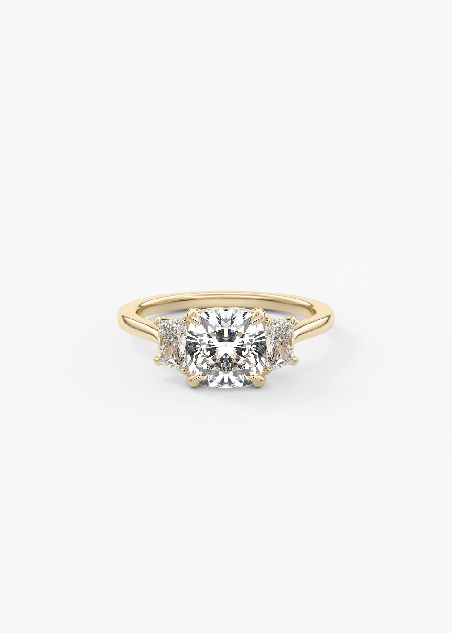Cushion Three Stone Lab Grown Diamond Engagement Ring