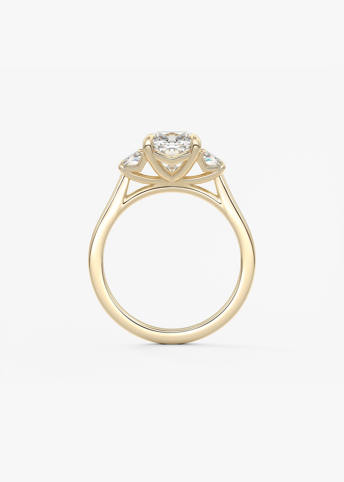 Cushion Three Stone Lab Grown Diamond Engagement Ring