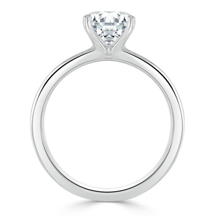 0.75 CT Round Cut Solitaire Moissanite Engagement Ring