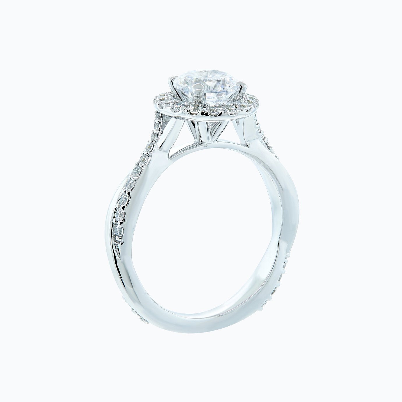 1.0 CT Round Shaped Moissanite Halo Engagement Ring