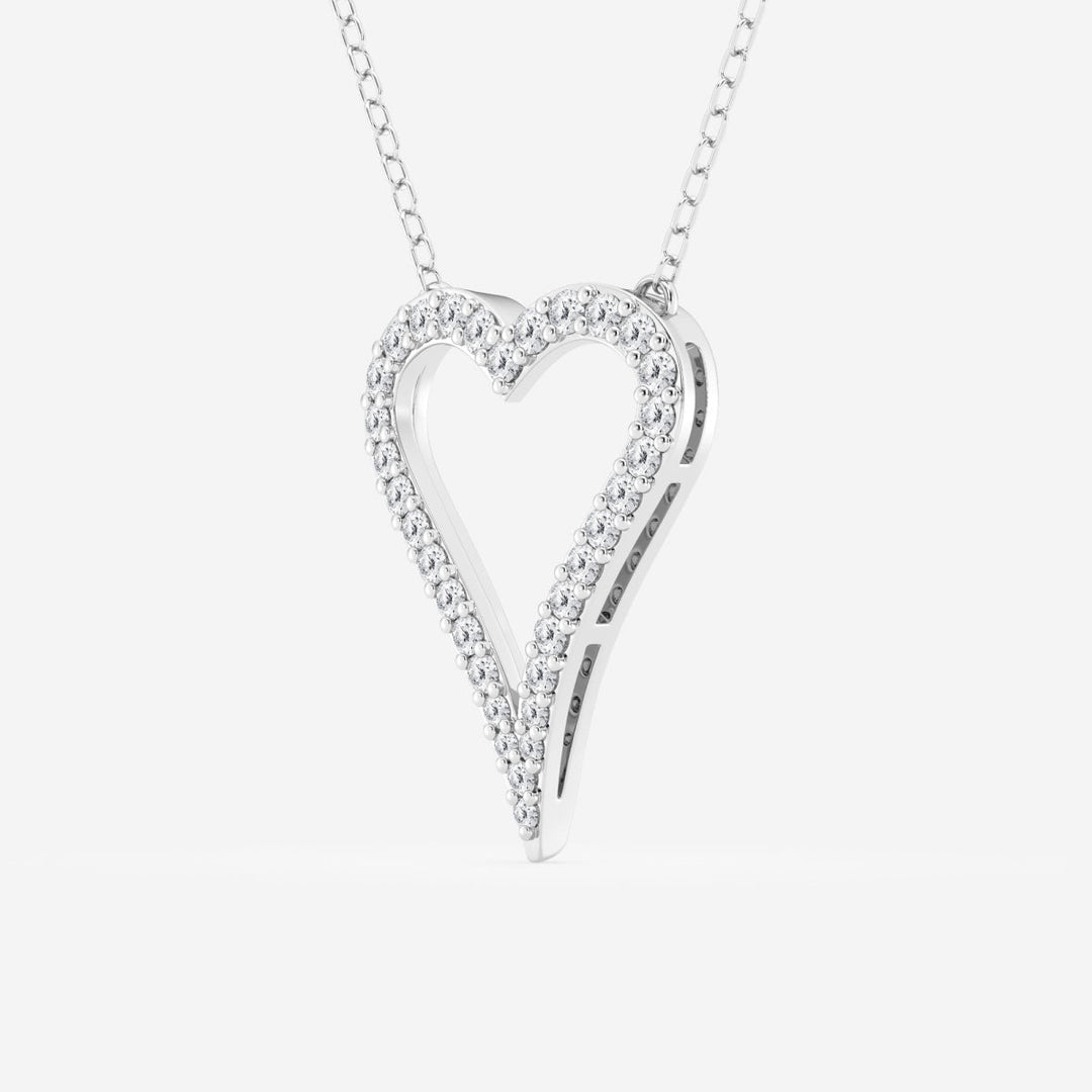 0.25 TCW Round Cut Moissanite Heart Shape Necklace