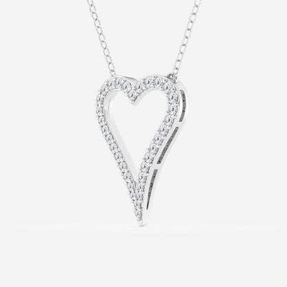 0.25 TCW Round Cut Moissanite Heart Shape Necklace