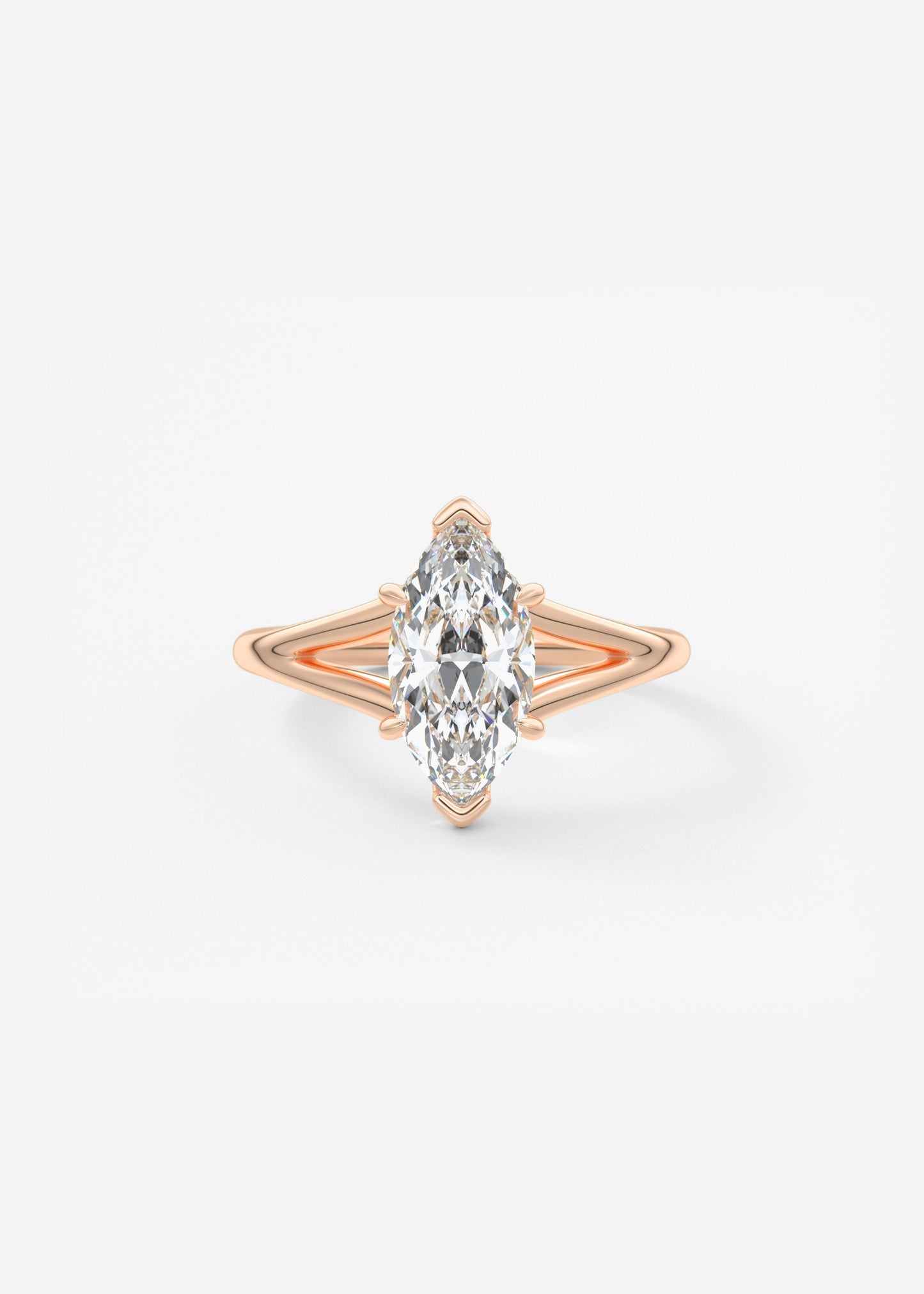 Marquise Split Shank Lab Grown Diamond Engagement Ring