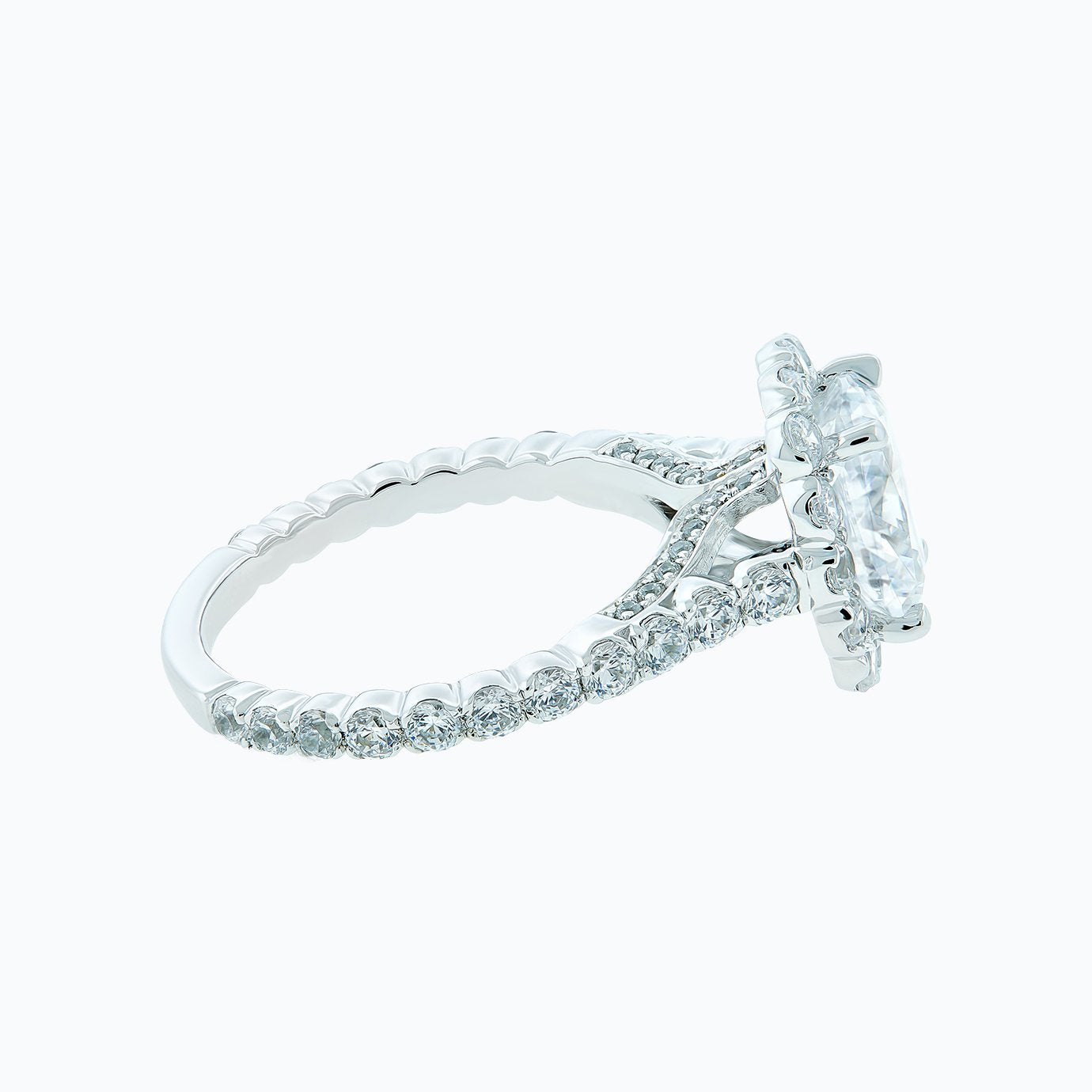 2.0 CT Cushion Shaped Moissanite Halo Engagement Ring