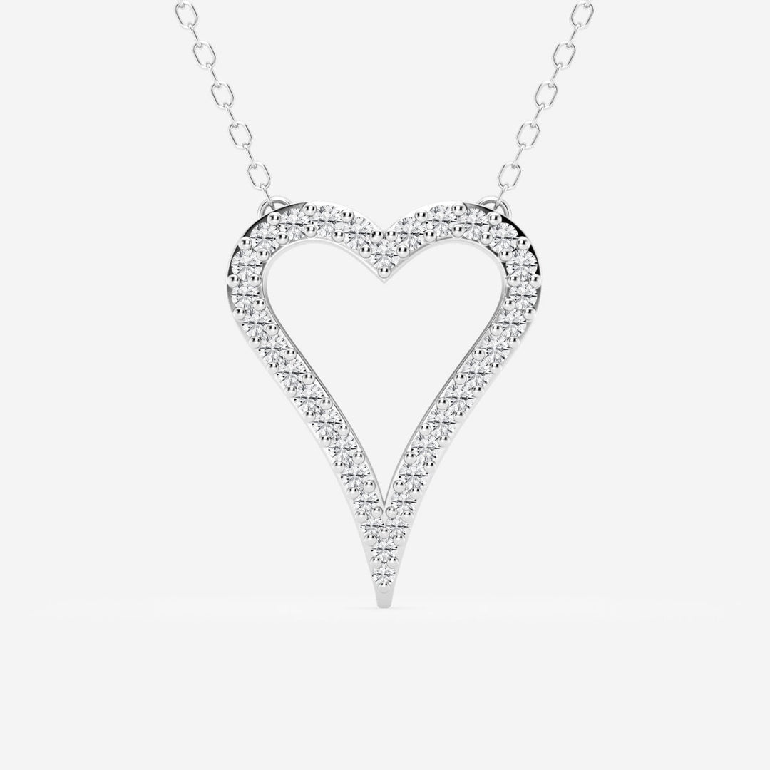 0.25 TCW Round Cut Moissanite Heart Shape Necklace