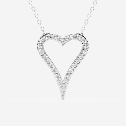 0.25 TCW Round Cut Moissanite Heart Shape Necklace