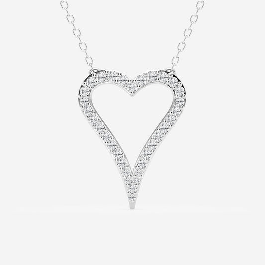 0.25 TCW Round Cut Moissanite Heart Shape Necklace