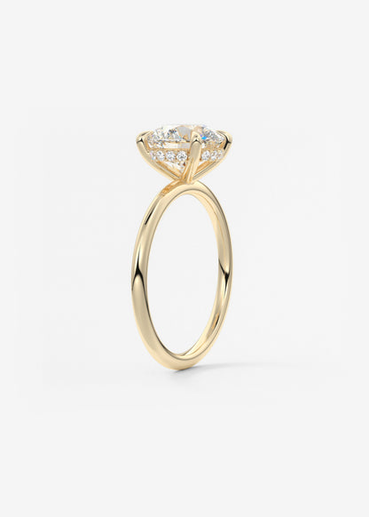 Round Hidden Halo Lab Grown Diamond Engagement Ring