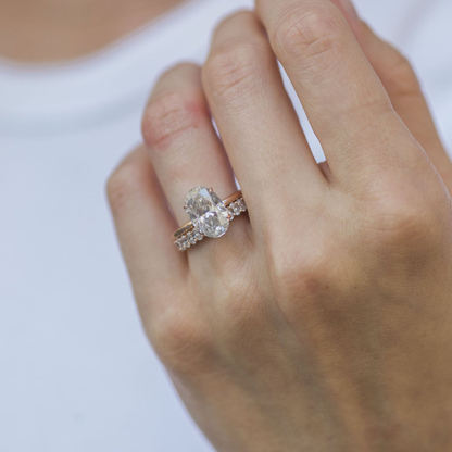 4 CT Oval Solitaire Lab Grown Diamond Engagement Ring