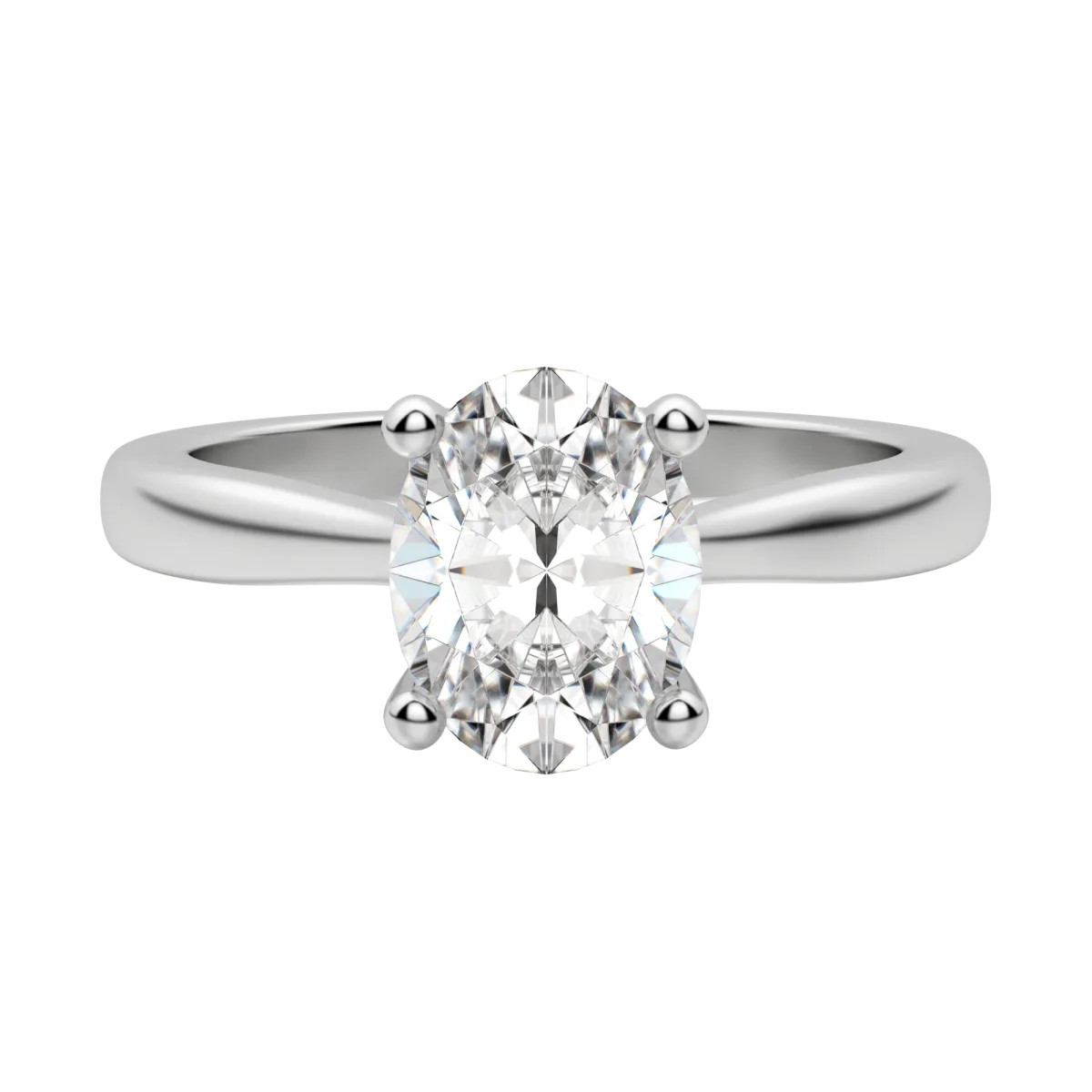 1.33 CT Oval Cut Solitaire Moissanite Engagement Ring