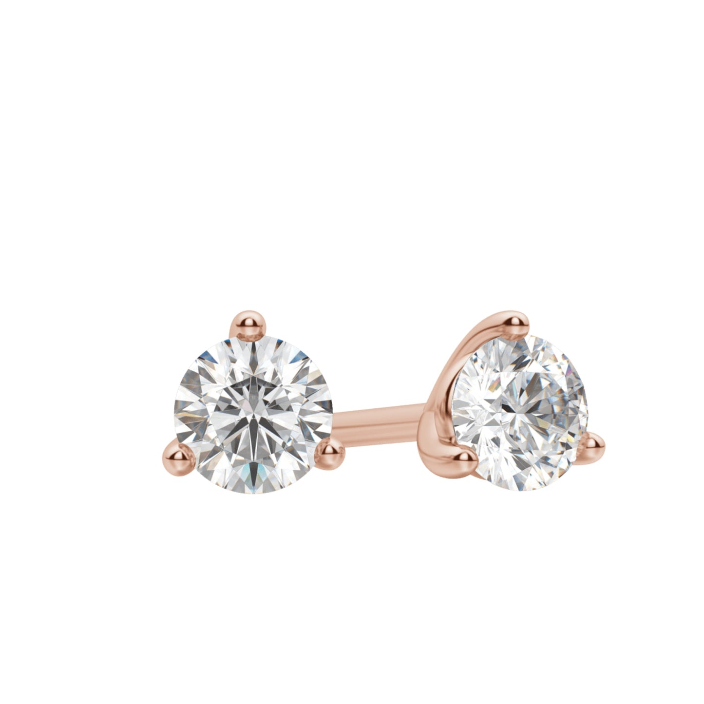 0.50 TCW-1.0 TCW Round Cut Moissanite Solitaire Stud Earrings