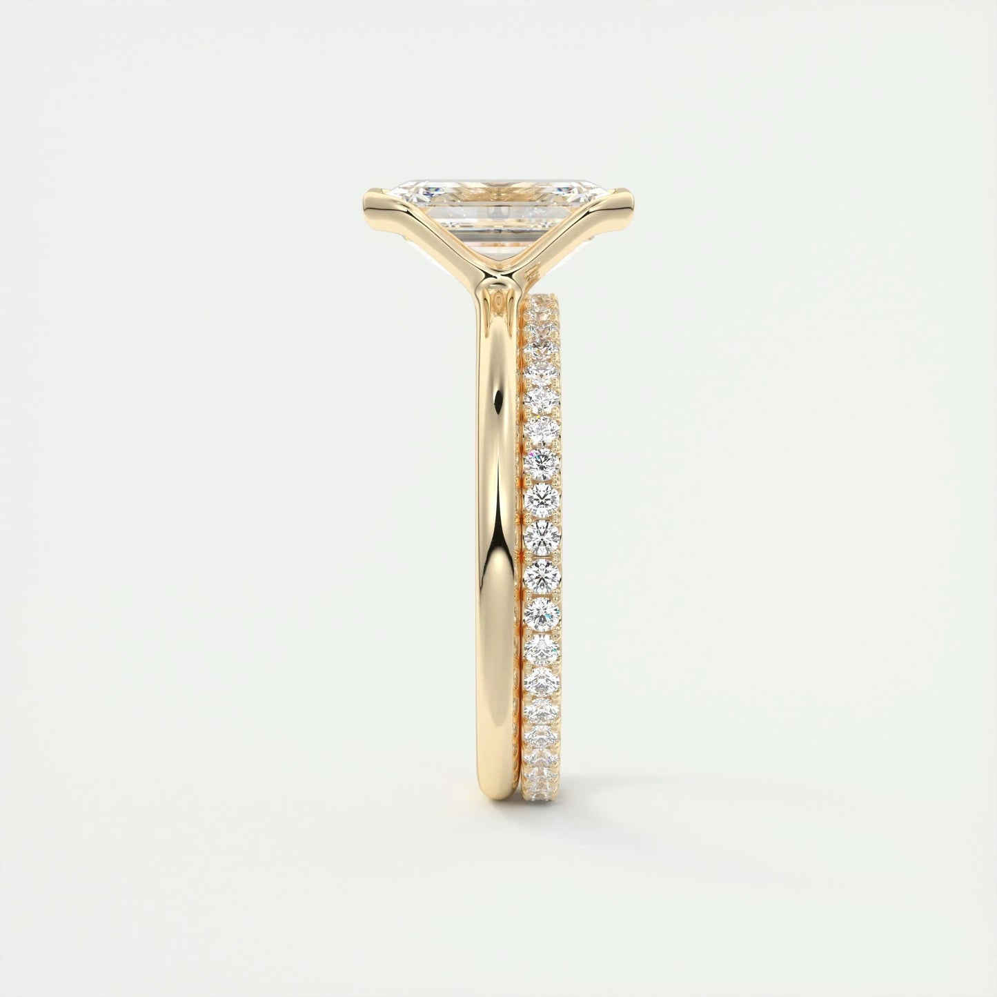 1.91 CT Emerald Half Bezel Solitaire Moissanite Engagement Ring