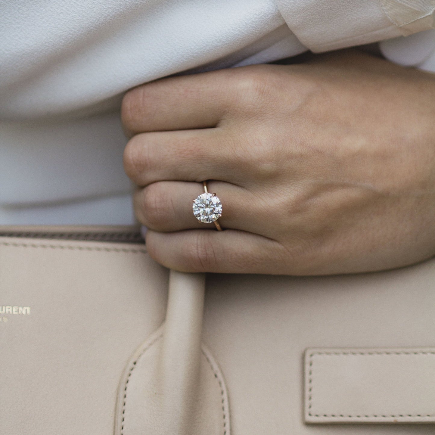 3 CT Round Solitaire Lab Grown Diamond Engagement Ring