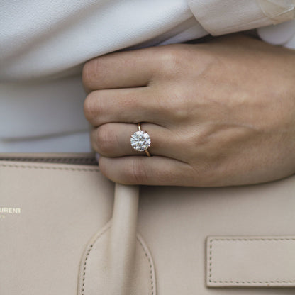 3 CT Round Solitaire Lab Grown Diamond Engagement Ring