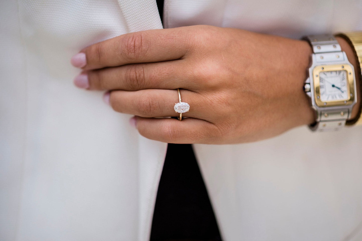 1.85 CT Oval Solitaire Moissanite Engagement Ring