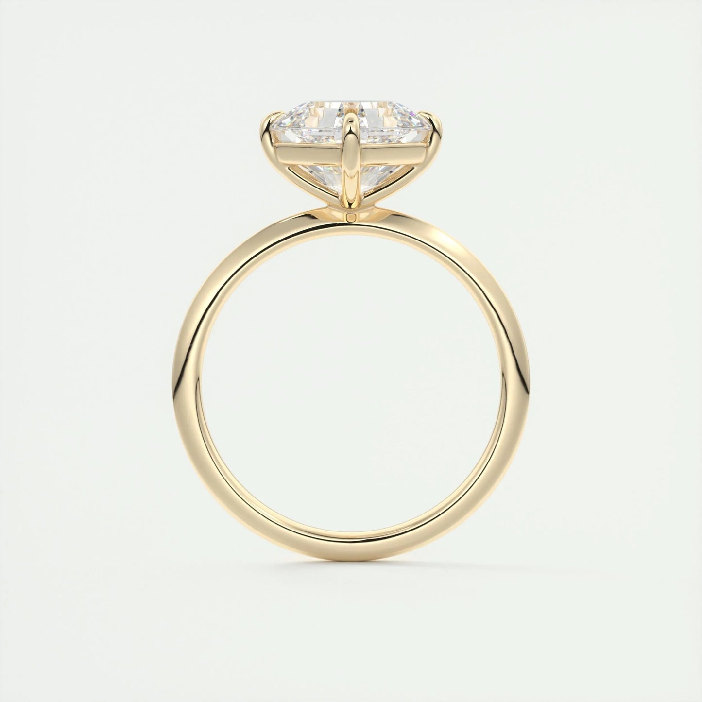 2.03 CT Asscher Cut Solitaire Moissanite Engagement Ring