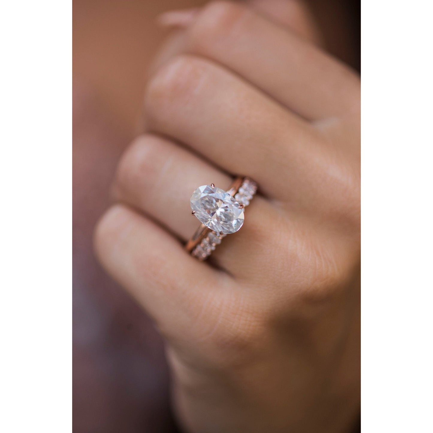 4.0 CT Oval Solitaire Moissanite Engagement Ring