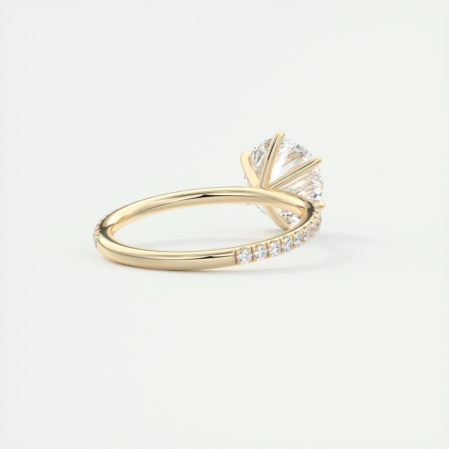 2.0 CT Round Cut Solitaire Pave Moissanite Engagement Ring