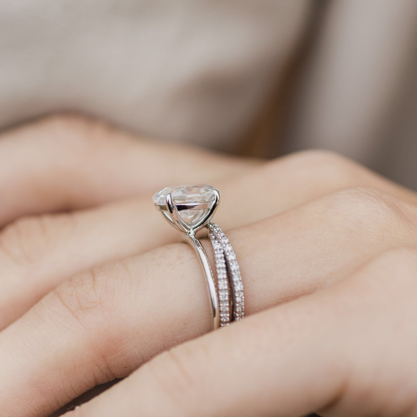 2.7 CT Oval Solitaire Lab Grown Diamond Engagement Ring