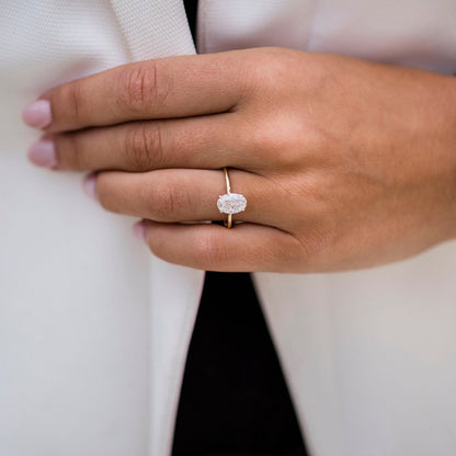 1.85 CT Oval Solitaire Lab Grown Diamond Engagement Ring