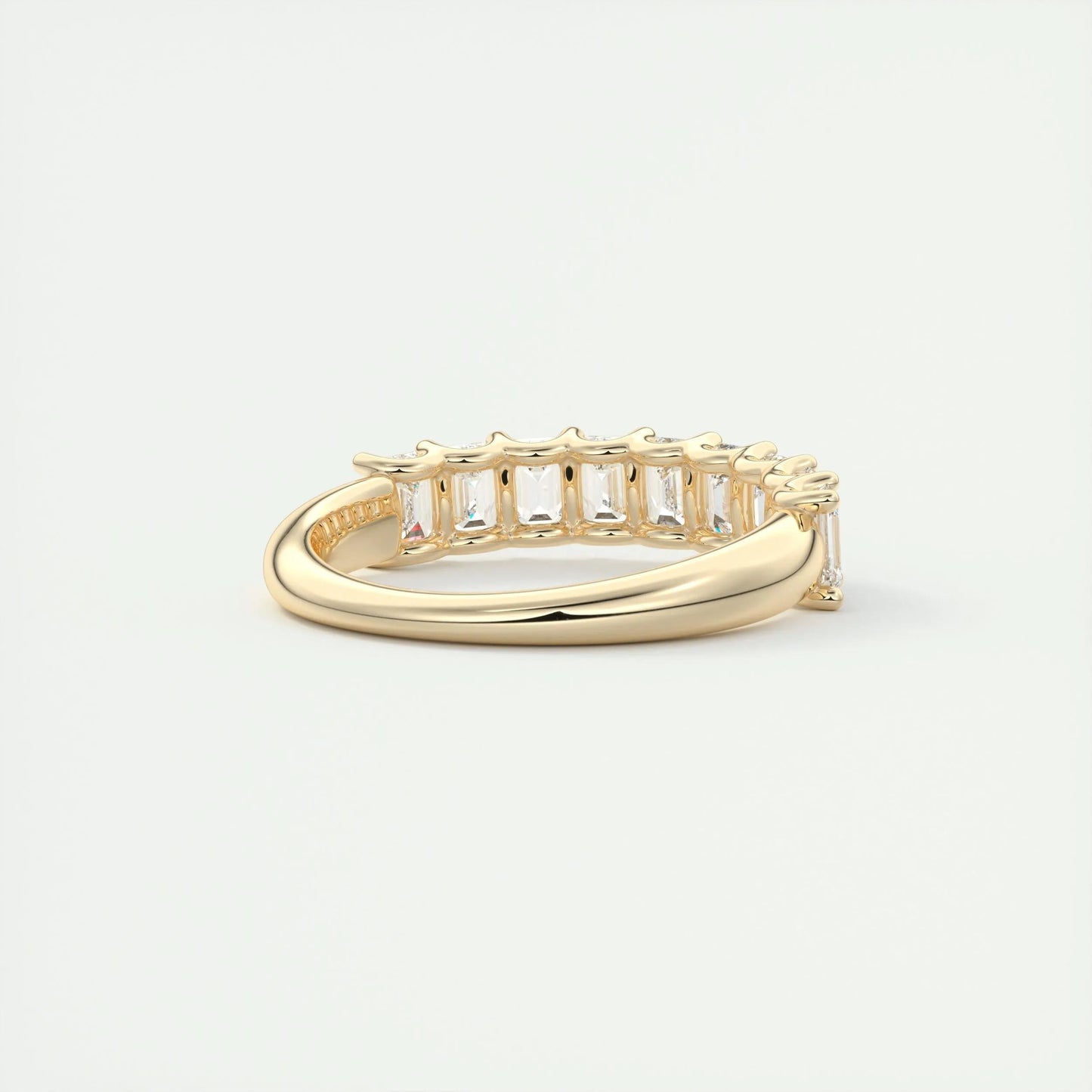 1.80 Emerald Cut Half Eternity Moissanite Bridal Wedding Band