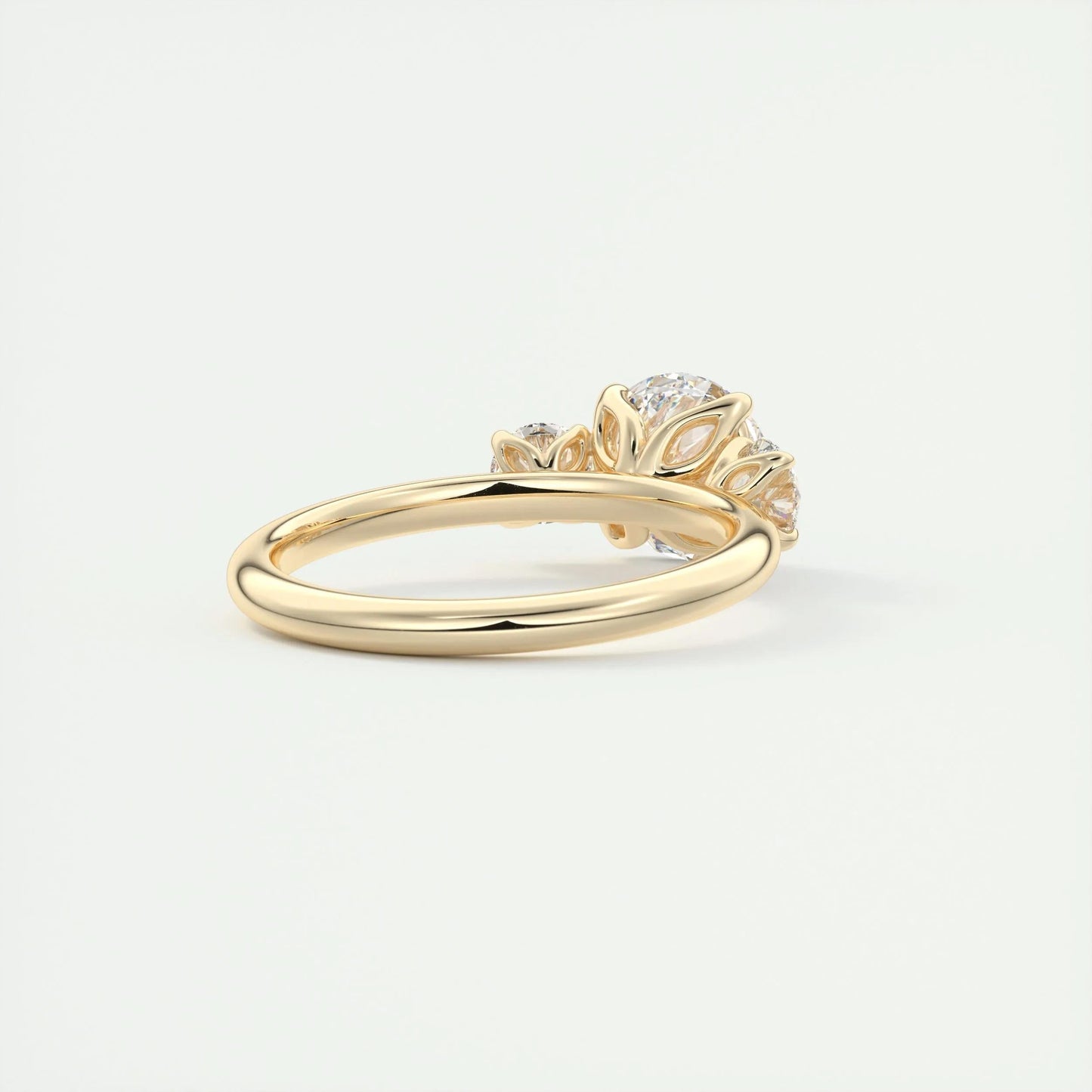 2.0 CT Round Cut Three Stone Moissanite Engagement Ring