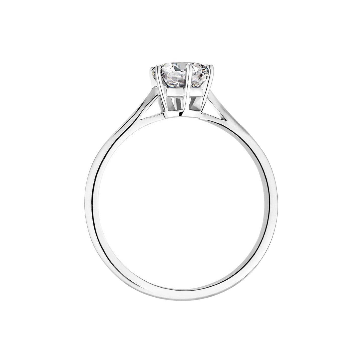 0.80 CT Round Shaped Moissanite Solitaire Engagement Ring