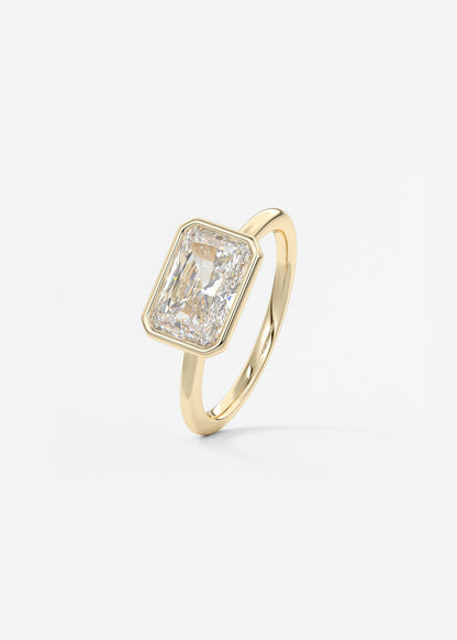 Radiant East West Bezel Lab Grown Diamond Engagement Ring