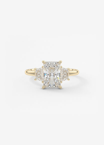 Radiant Three Stone Lab Grown Diamond Engagement Ring