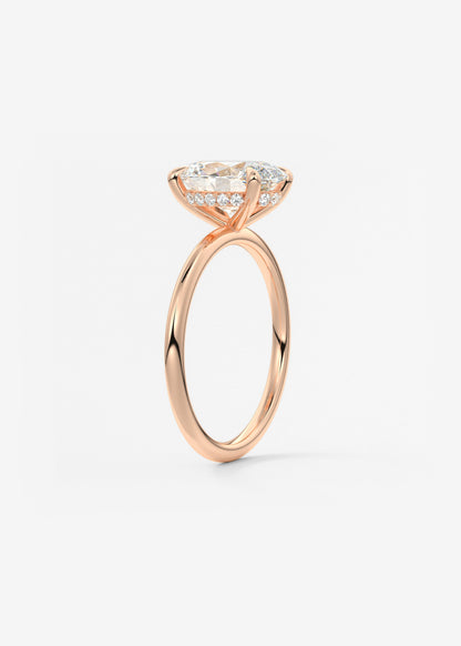 Oval Hidden Halo Lab Grown Diamond Engagement Ring