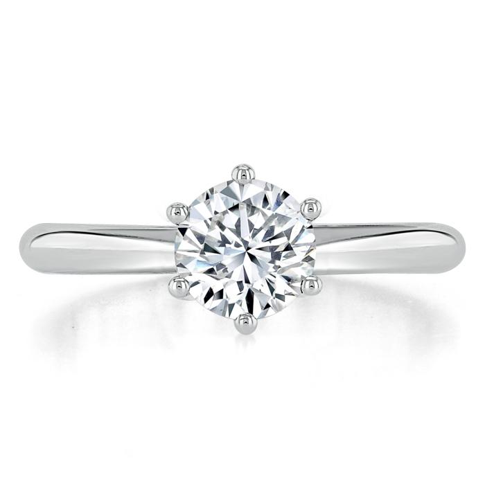 0.75 CT Round Cut Solitaire Moissanite Engagement Ring