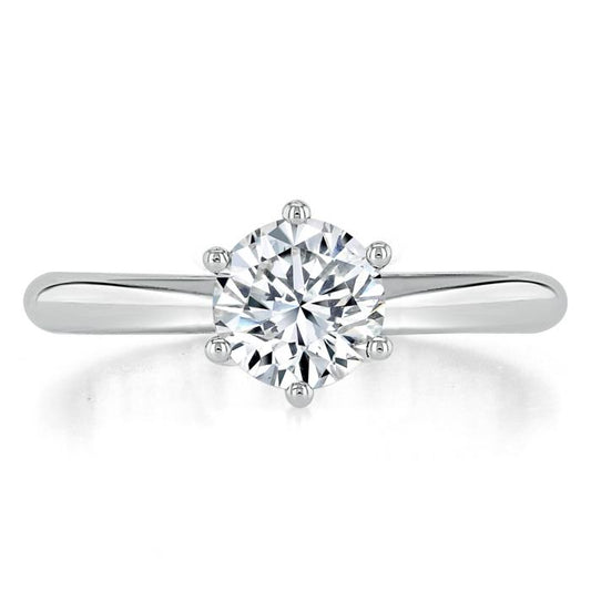 0.75 CT Round Cut Solitaire Moissanite Engagement Ring