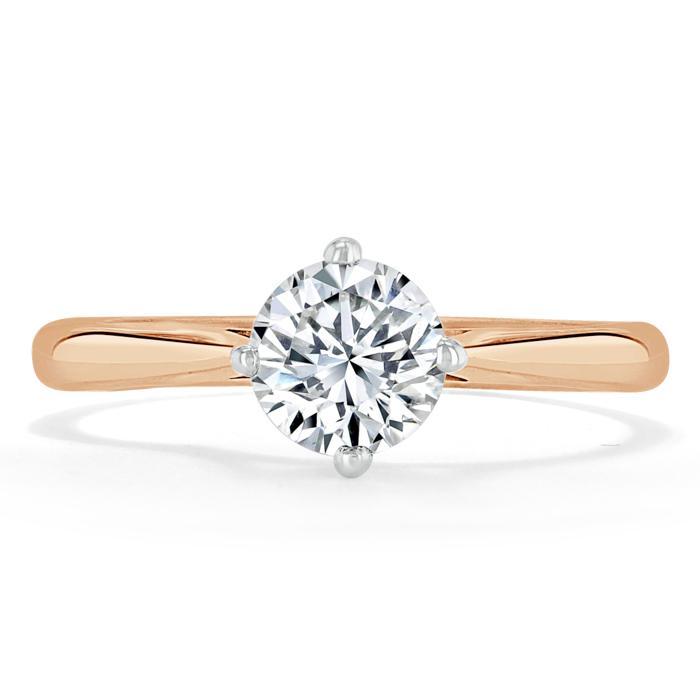 0.75 CT Round Cut Solitaire Moissanite Engagement Ring