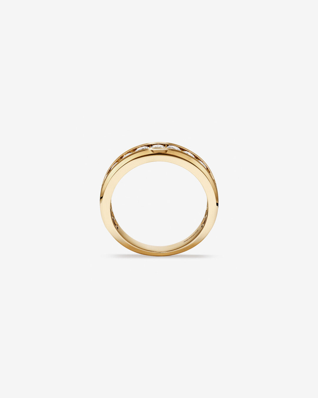1.0  TCW Round Moissanite Half Eternity Men's Wedding Band in Solid Gold 2