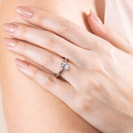 1.33 CT Oval Cut Solitaire Moissanite Engagement Ring