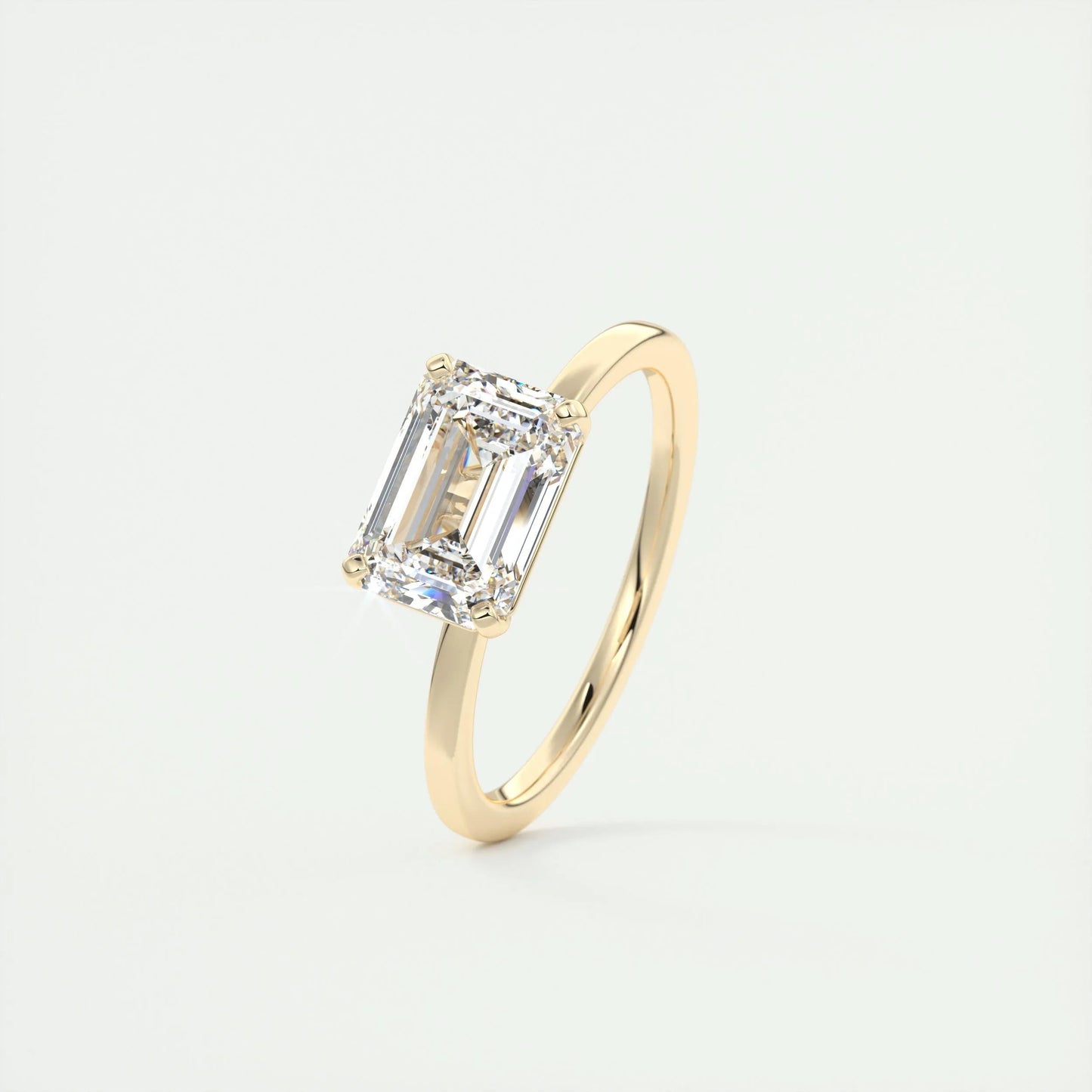 1.91 CT Emerald Cut Solitaire Moissanite Engagement Ring