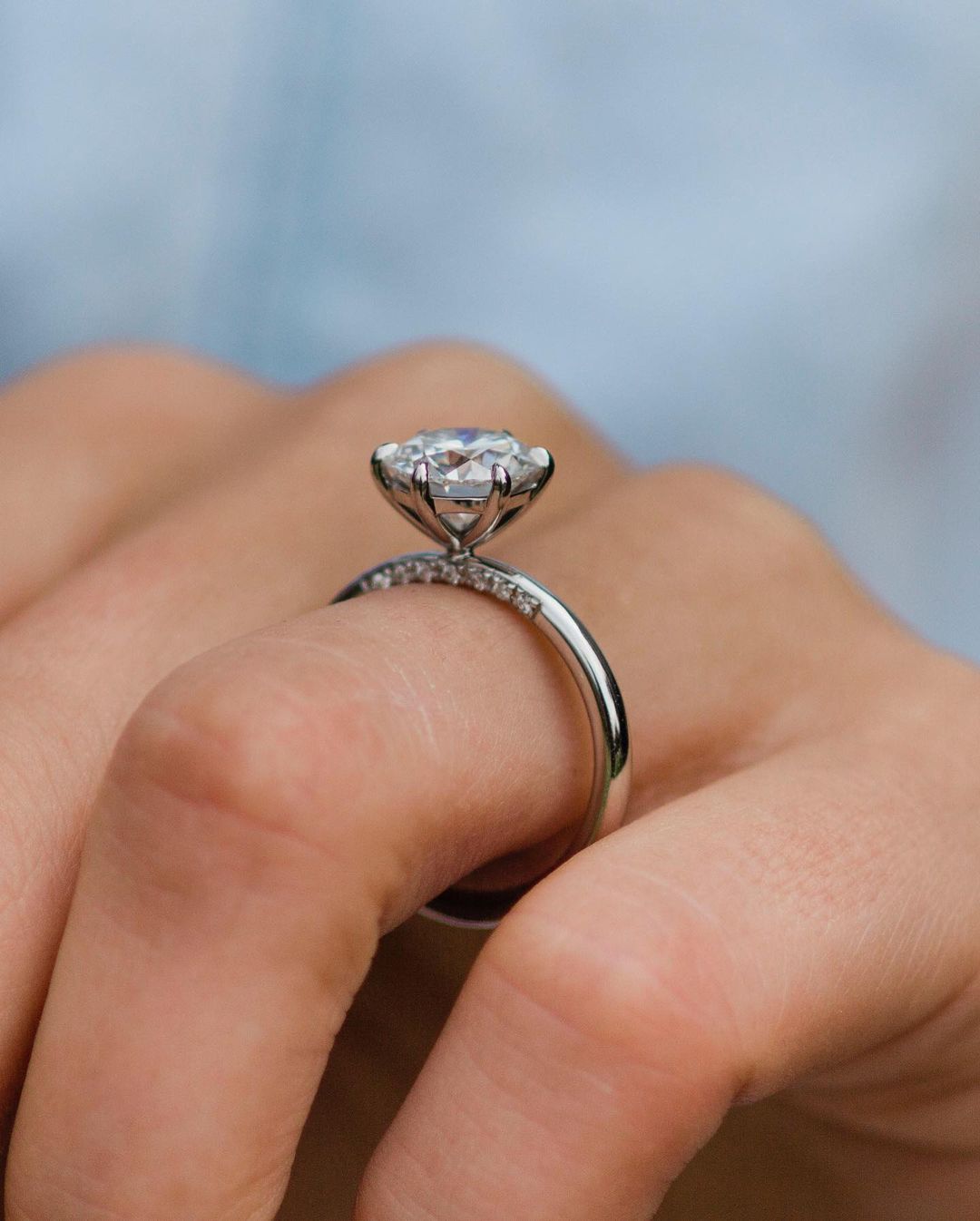 2.10 CT Rose Round Solitaire Moissanite Engagement Ring