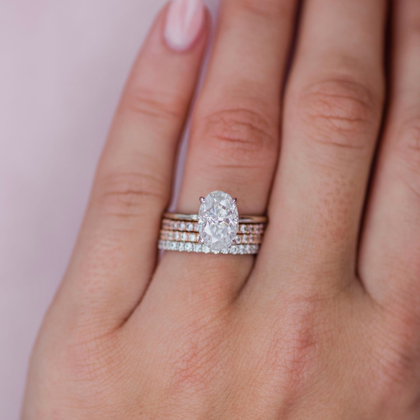 2.7 CT Oval Solitaire Lab Grown Diamond Engagement Ring