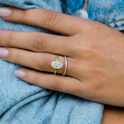 2.7 CT Oval Hidden Halo Lab Grown Diamond Engagement Ring