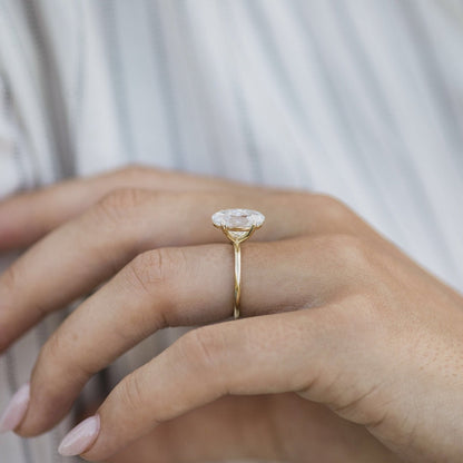 4 CT Oval Solitaire Lab Grown Diamond Engagement Ring