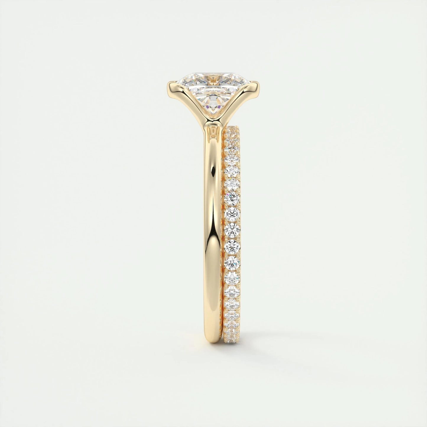 2.15 CT Cushion Half Bezel Solitaire Moissanite Engagement Ring