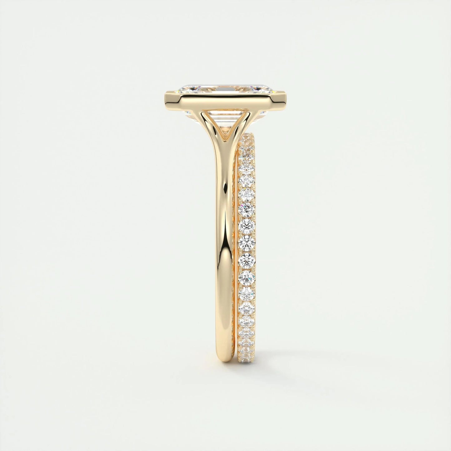 2.03 CT Emerald Cut Bezel Solitaire Moissanite Engagement Ring