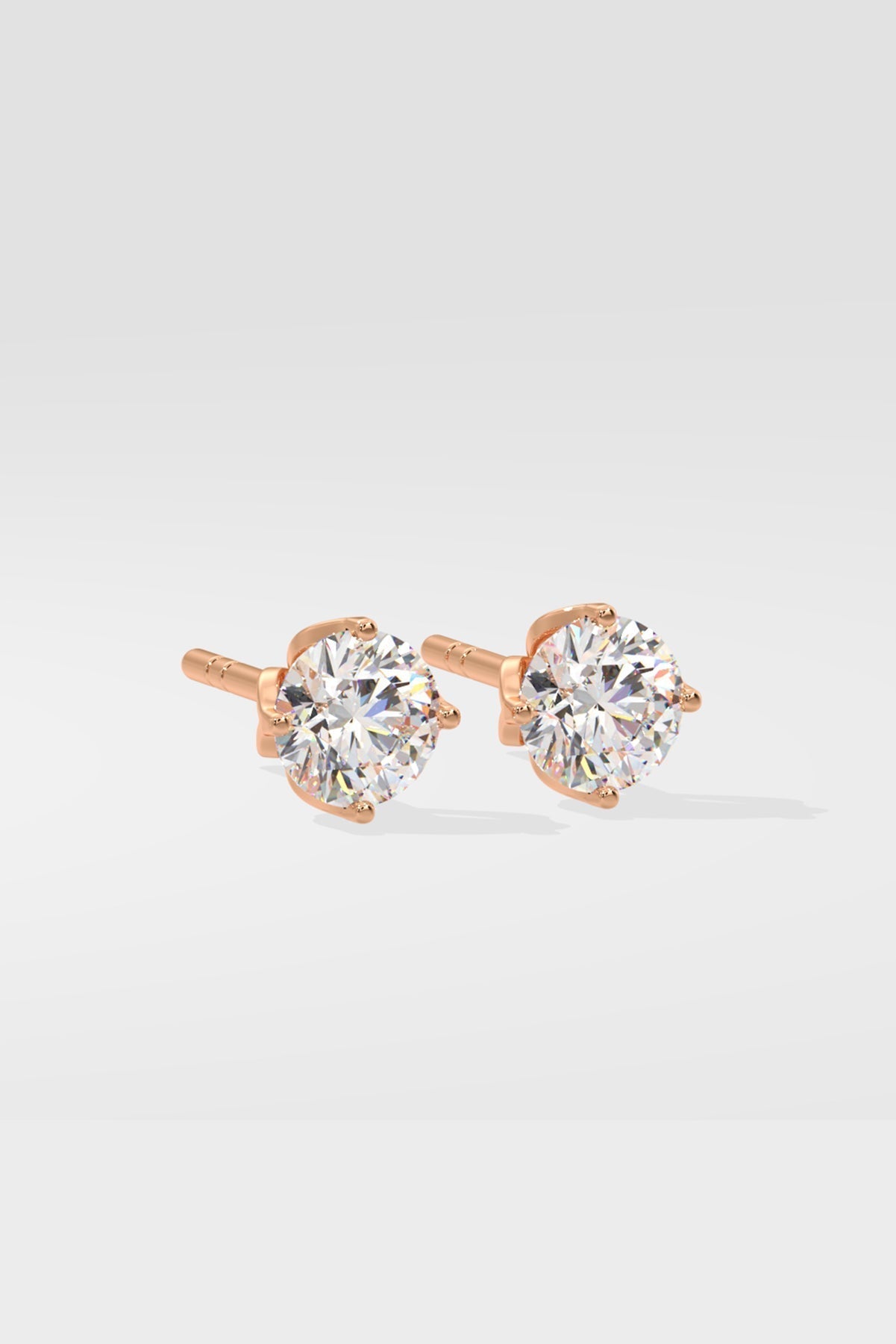 1.0 TCW Round Cut Moissanite Solitaire Stud Earrings